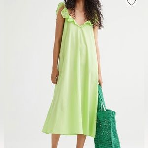 H&M ruffle, calf length , sleeveless dress